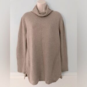 White & Warren tunic sweater wool angora cashmere cowl lagenlook minimalist M